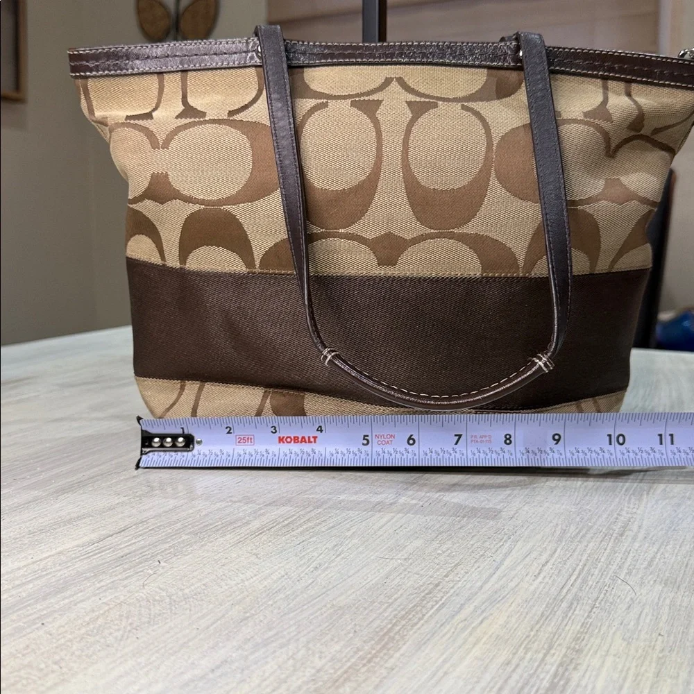 Coach Brown and Tan Medium Tote Bag